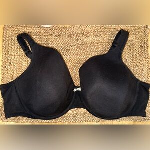 Cacique Black Lightly Lined Full Coverage Bra Cotton Underwire 48D MINT!